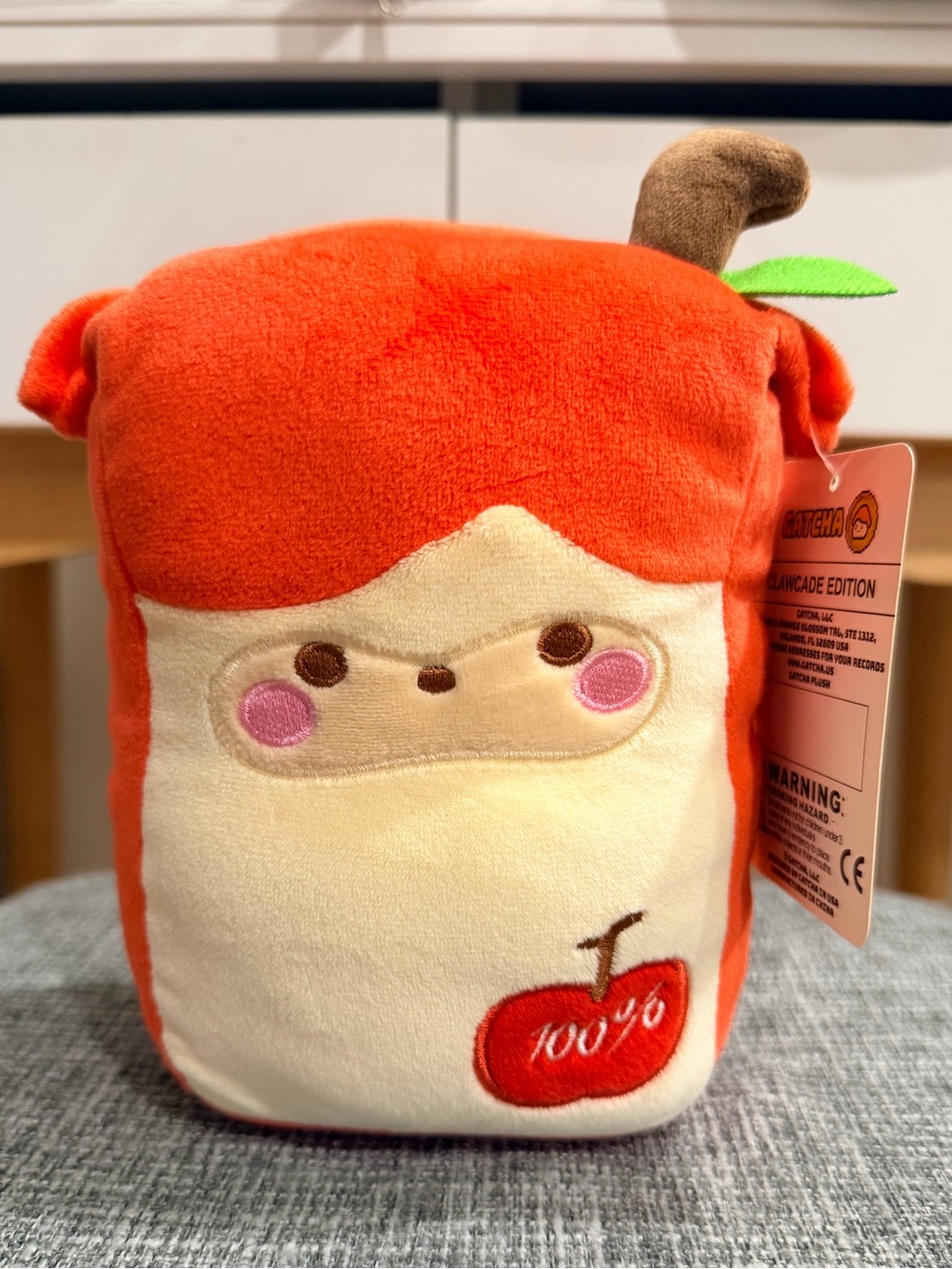 Gatcha Plush Apple Juicebox Stuffed Soft Toy - Red